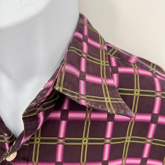 Robert Graham Men's Button Down Shirt XL Purple Green Fluorescent 100% Cotton - Picture 7 of 14